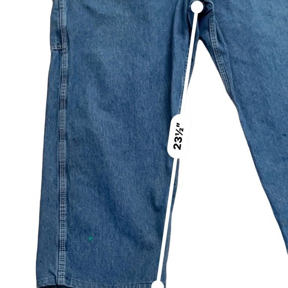 Y2K Red Kap Denim Bib Overalls 46x30 Paint Patina Utility Carpenter Grunge VF - Picture 16 of 16